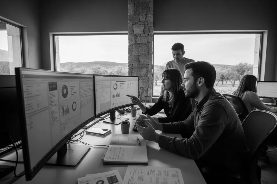 Lectura de datos del sector — Una tarea práctica en curso con herramientas de trabajo.