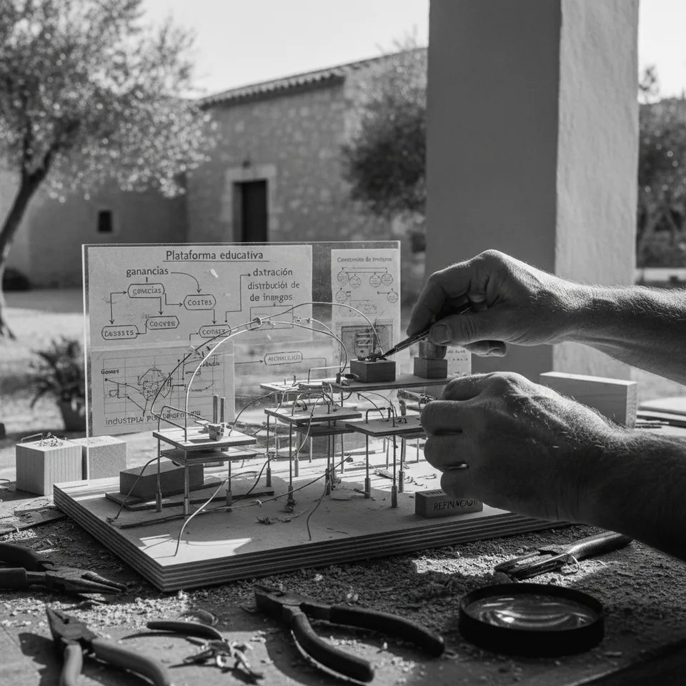 Plataforma educativa sobre ganancias, costes y distribución de ingresos en la industria pe — Un ejemplo ilustrativo terminado o proyecto de demostración.